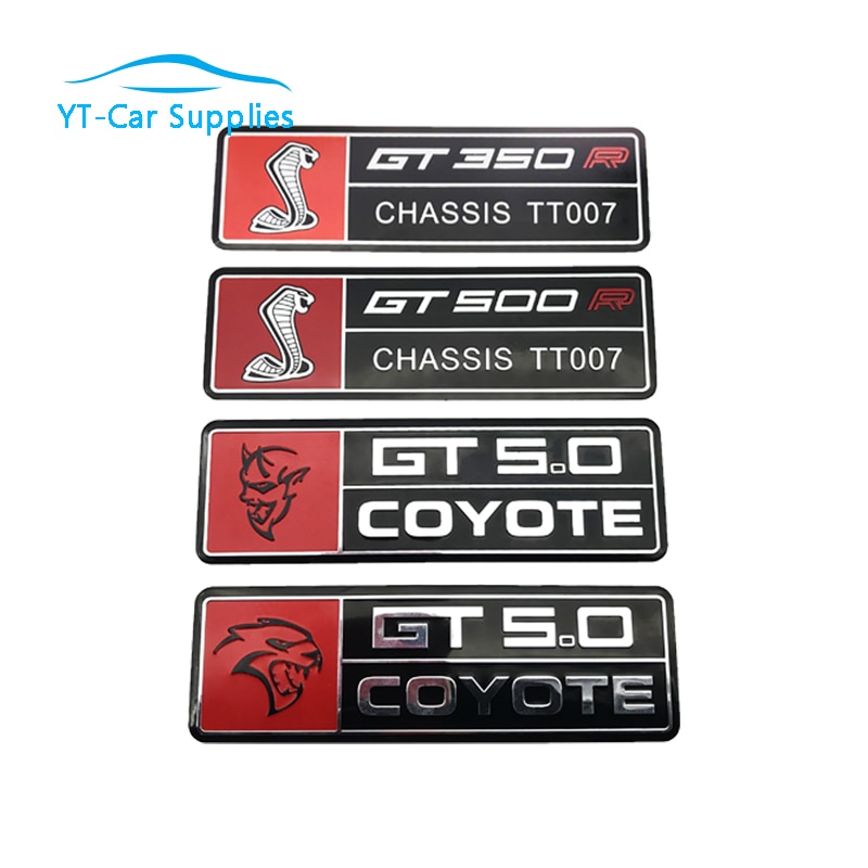 3D Metal GT5.0 Coyote GT500 Emblem Decal Car Stickers Car Styling for DODGE Jeep Ford Mustang Car Accessories