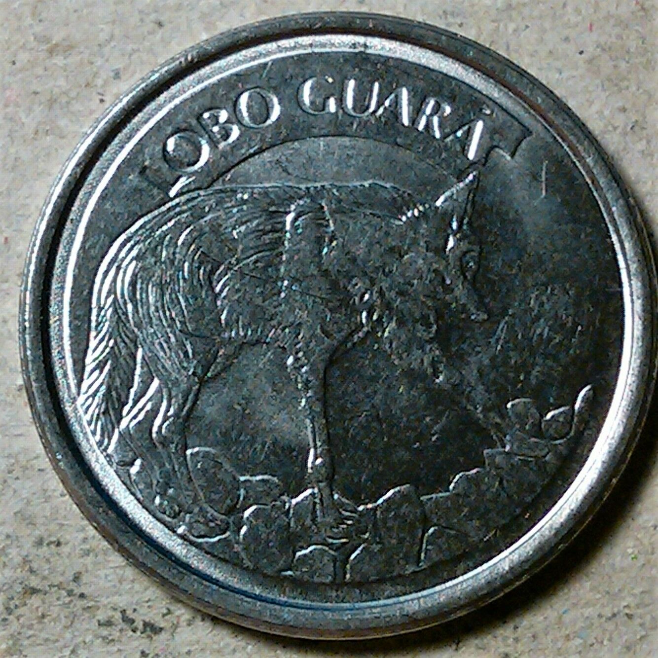 Brazil 100 cruzeiros reais reales 1993 Maned Wolf Lobo Guara km630