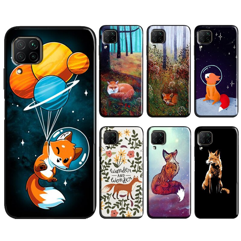 Cute cartoon animal Red fox Art Phone Case For Huawei P30 Pro P40 P20 Lite P Smart 2021 2019 Mate 10 20 Lite Back Cover