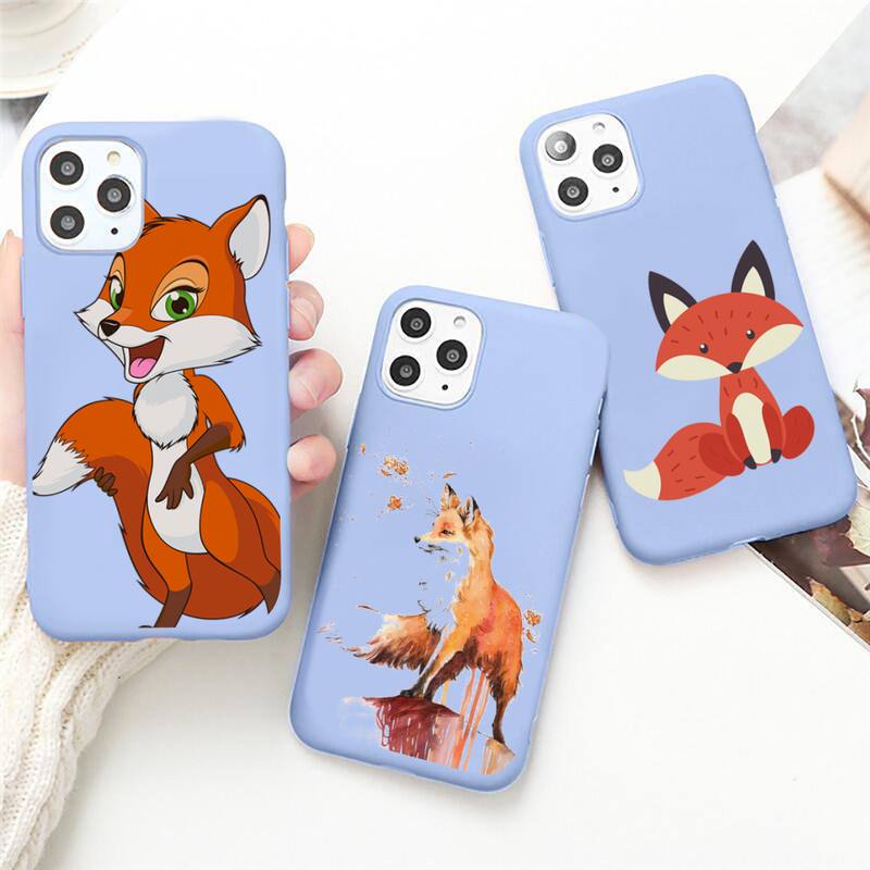 Cute Red Fox Phone Case For IPhone 12 Pro Max 6 6s 7 8 Plus XS XR 12mini Se 2020 Iphone 11 Pro Max Candy Case
