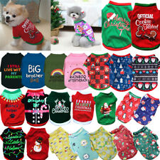 Dog Cat puppy SMALL Pet Christmas Jumper Santa Elf vest Clothes S/M/L t-shirt US