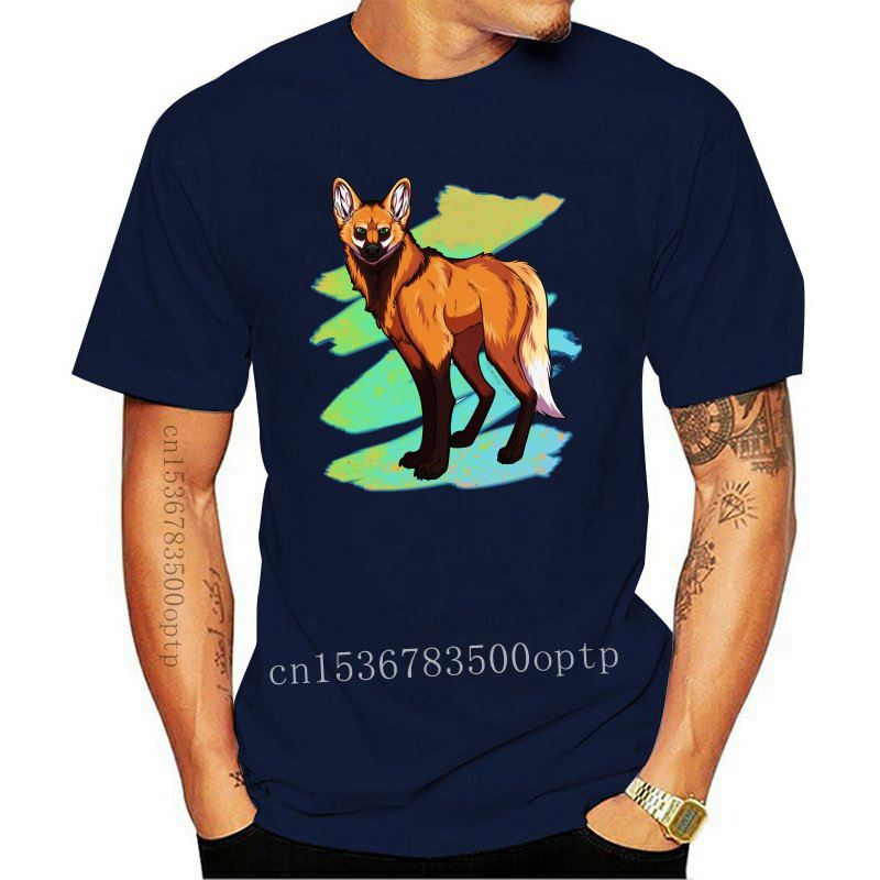 New Printed Men T Shirt Cotton tShirt O-Neck Short-Sleeve 2021 Style Maned Wolf Wolf Women T-Shirt