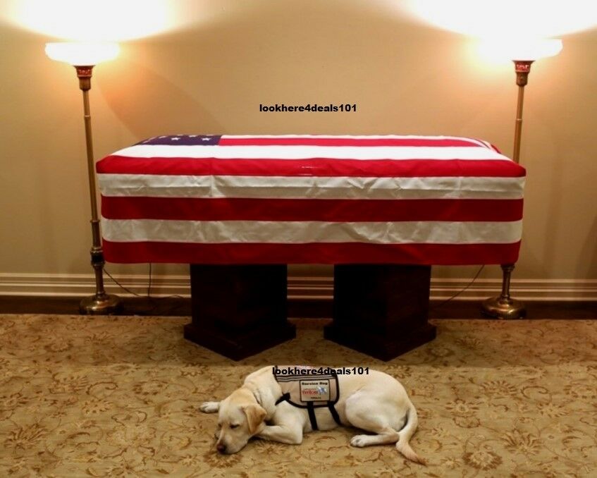 PRESIDENT George H.W. Bush Photo 8.5x11 Sully Service Dog In Front of Casket