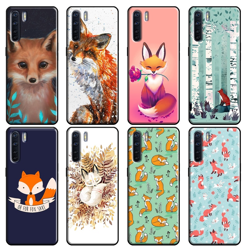 Red Fox Autumn leaves forest Case For OPPO Reno 2 Z 4 Pro A5 A9 A31 A53 2020 A1K A3S A5S A15 A52 A72 A83 F5 F7 Cover