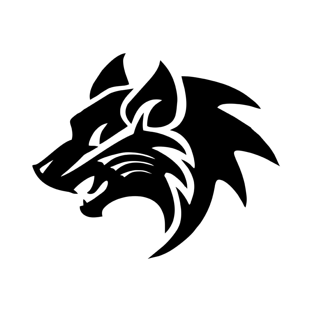 Side View of MIGNATIS - Angry Wolf With Snarling Mane Sticking Sticker Mural Art Decal For Car Window Loptop Decoration Vinyl stick