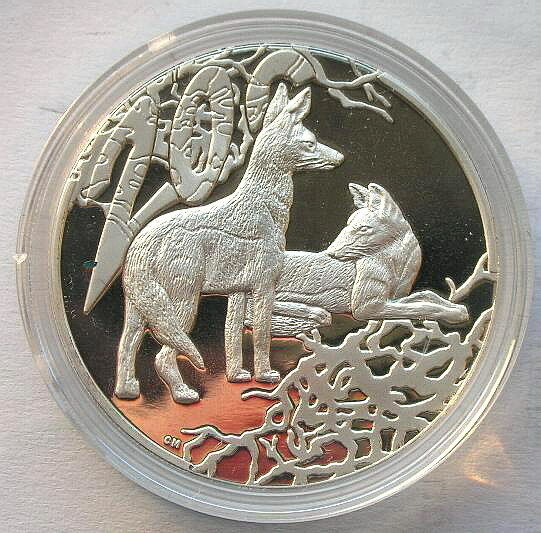 South Africa 2006 Black Backed Jackal 20 Cents 1oz Silver Coin,Proof