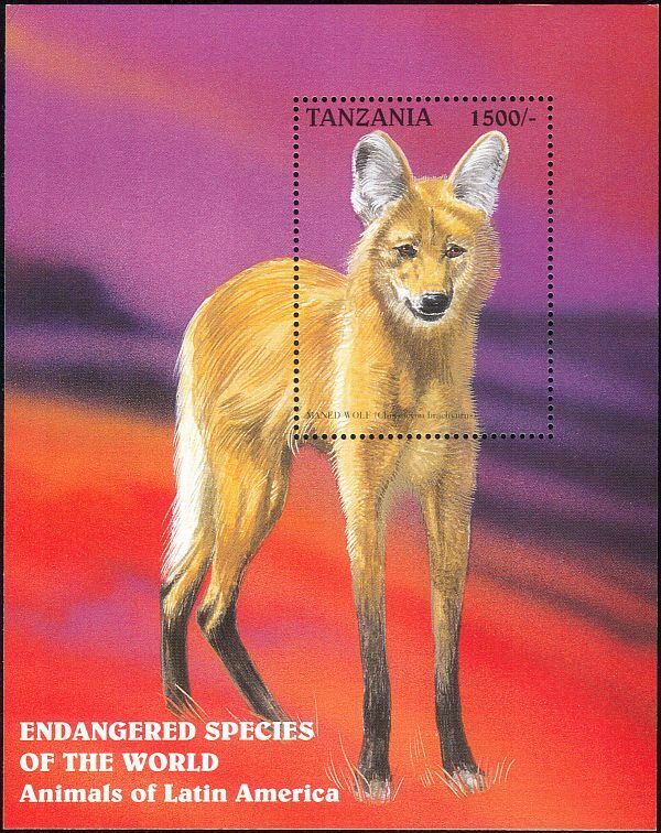Tanzania 1997 Maned Wolf/Animals/Nature/Wildlife/Conservation 1v m/s (b4372b)
